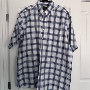 Jos. A. Bank Navy and White Checkered Button Down Shirt